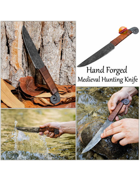 Faca medieval espiral com cabo de...