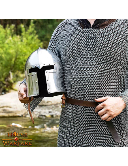 Barbuto italiano em aço, séc. XV