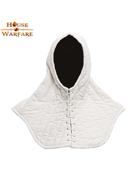 Boné acolchoado com gola em bege