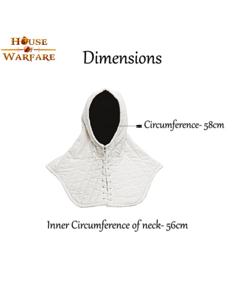 Boné acolchoado com gola em bege