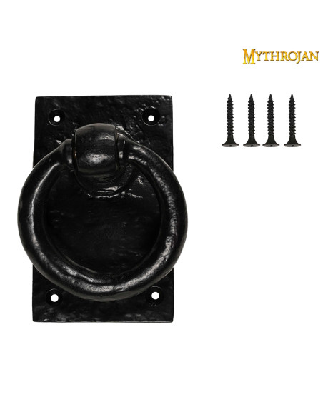 Aldrava medieval grande anel porta da...