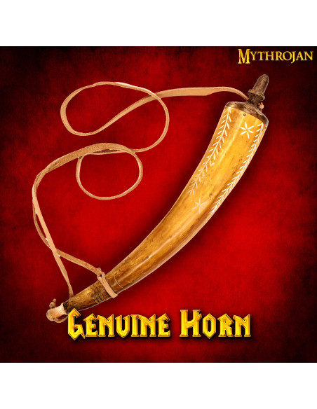 Caixa de pólvora de chifre esculpida...