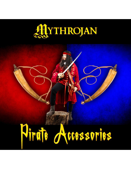 Caixa de pólvora de chifre esculpida...