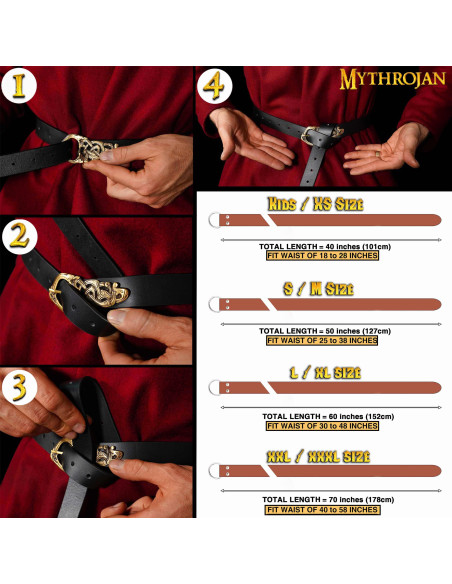 Cinto de couro Viking Midgard...