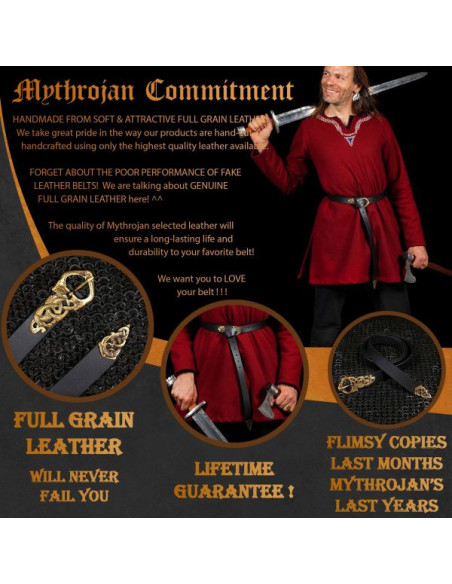 Cinto de couro Viking Midgard...