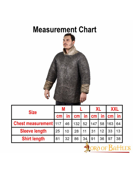 Cota de malha medieval com anéis de...