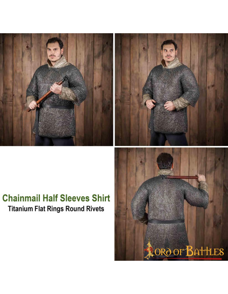 Cota de malha medieval com anéis de...