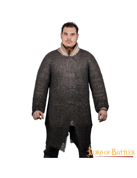 Cota de malha medieval longa com...
