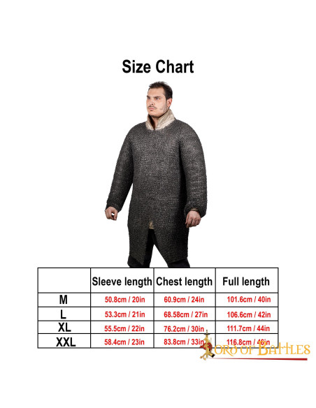 Cota de malha medieval longa com...