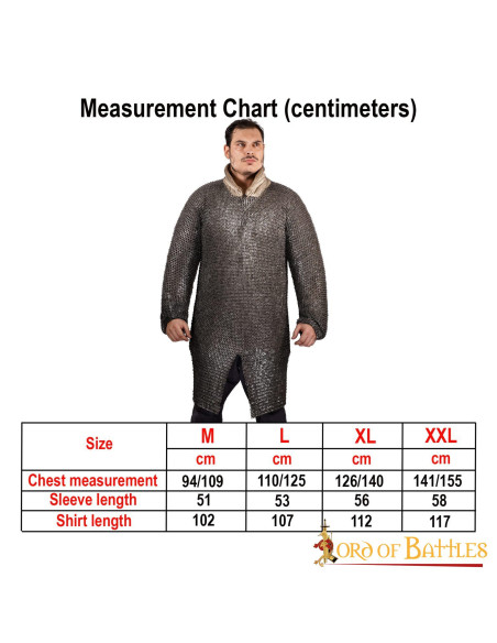 Cota de malha arredondada enegrecida