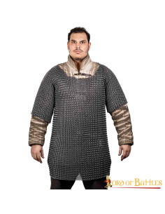 T-shirt meia manga em cota de malha de borracha e alumínio