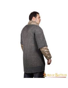 T-shirt meia manga em cota de malha de borracha e alumínio 2