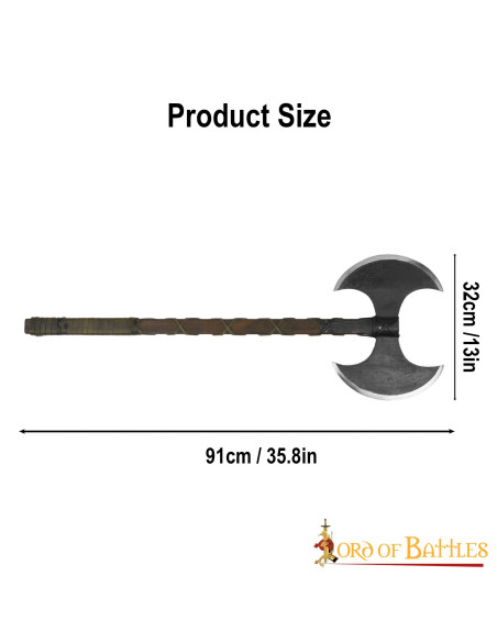 Machado Viking de dois gumes em aço...