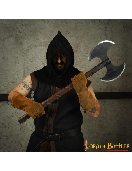 Machado Viking de dois gumes em aço...