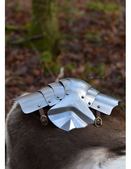 Par de joelheiras medievais em aço...