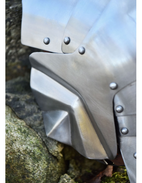 Par de joelheiras medievais em aço...