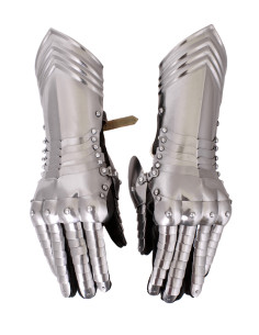 Manoplas de aço medievais, par