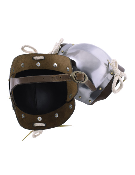 Joelheiras medievais em aço, par