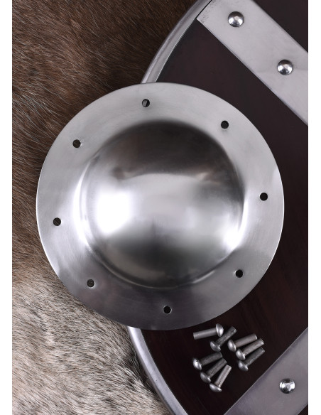 Umbo para escudo Viking, com rebites...