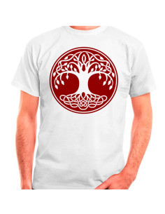 T-shirt Celtic Tree of Life em branco, manga curta
