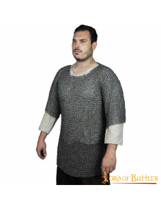 Cota de malha medieval, meia manga, com argola redonda... 2