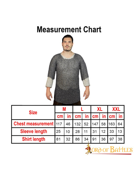 Cota de malha medieval, meia manga,...