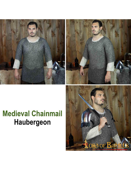 Cota de malha medieval, meia manga,...