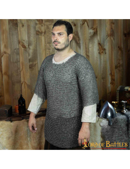 Cota de malha medieval, meia manga,...