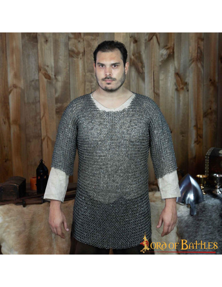 Cota de malha medieval, meia manga,...