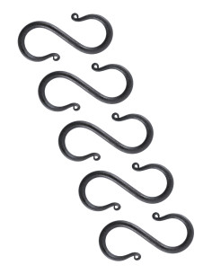 Conjunto de 5 ganchos medievais em forma de S