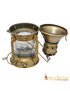 Candeeiro de óleo medieval de latão (15,7x33 cm.) 2