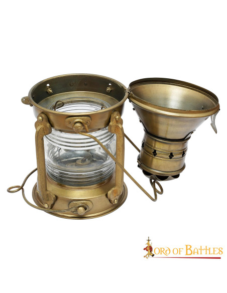 Candeeiro de óleo medieval de latão...