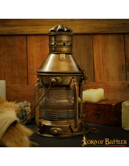 Candeeiro de óleo medieval de latão...