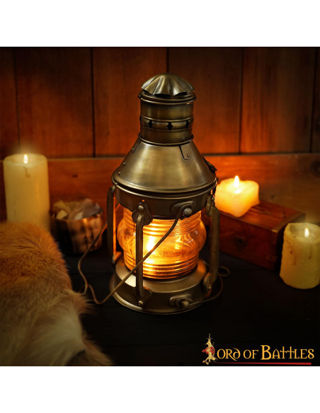 Candeeiro de óleo medieval de latão...