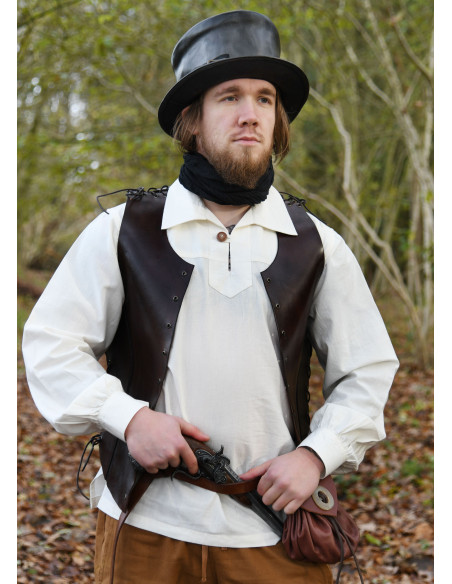 Cartola medieval em pele preta