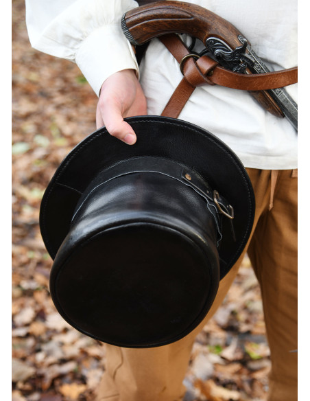 Cartola medieval em pele preta