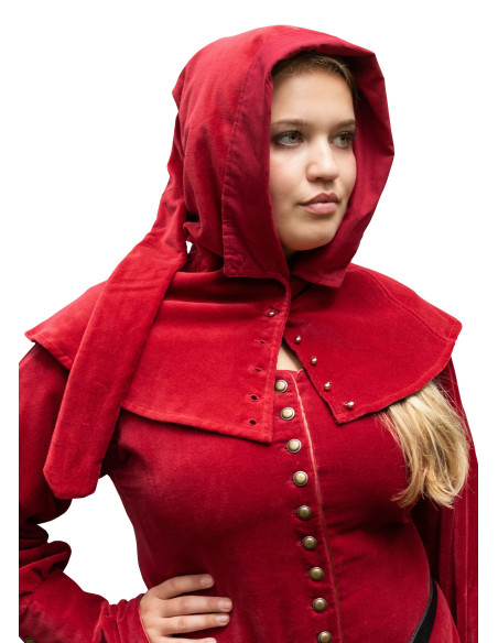 Hood-gugel medieval Mirella em veludo...