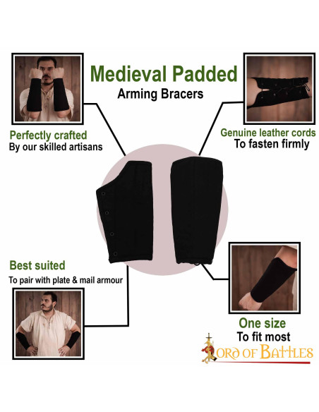 Pulseiras medievais acolchoadas de...