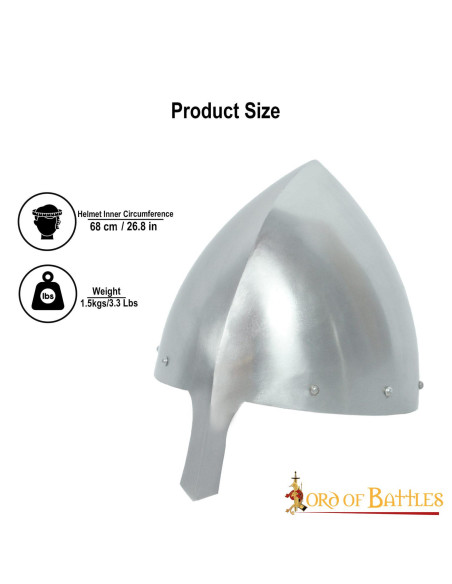 Capacete nasal Olmutz do século XI...