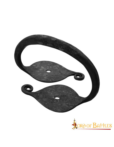 Maçaneta de porta medieval forjada à mão