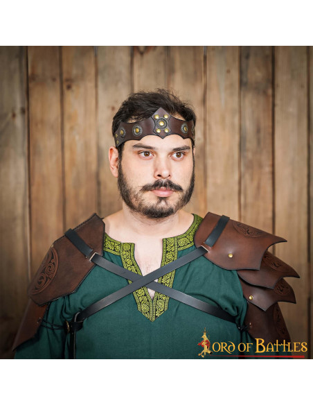 Tiara medieval de couro unissex,...