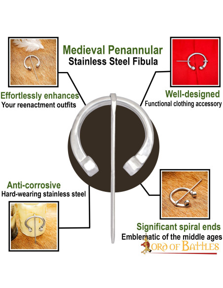 Fíbula romana em aço inoxidável...