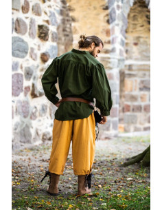 Camisa medieval verde com laços 2