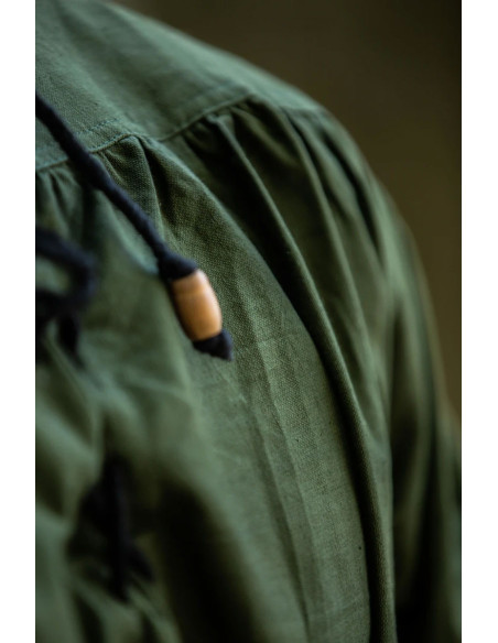 Camisa medieval verde com laços