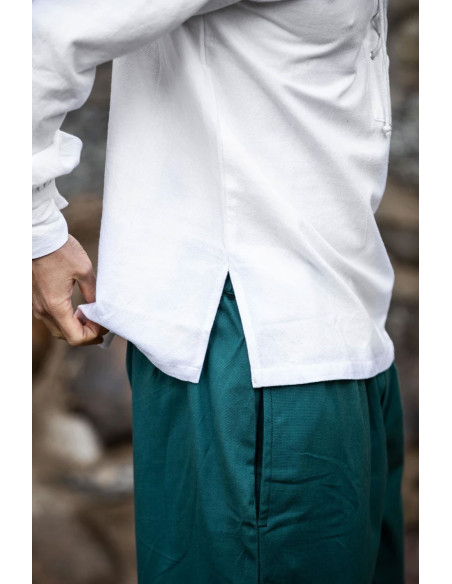 Camisa medieval com gola modelo...