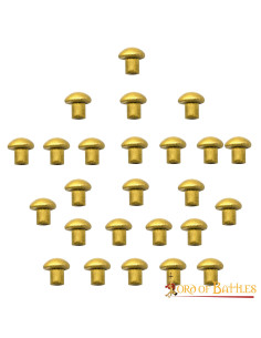 Conjunto de 25 rebites de latão com cabeça de cogumelo,...