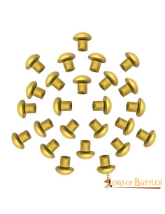 Conjunto de 25 rebites de latão com cabeça de cogumelo,... 2