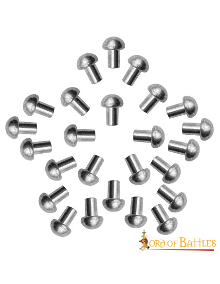 Jogo de 25 rebites prateados com...