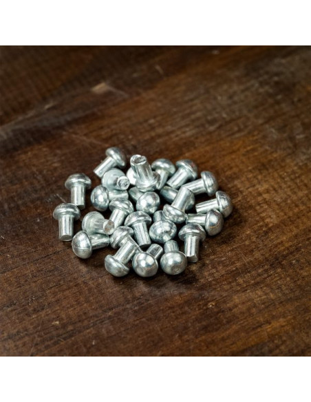 Jogo de 25 rebites prateados com...