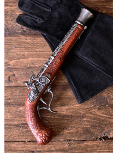 Pistola decorativa de pederneira...